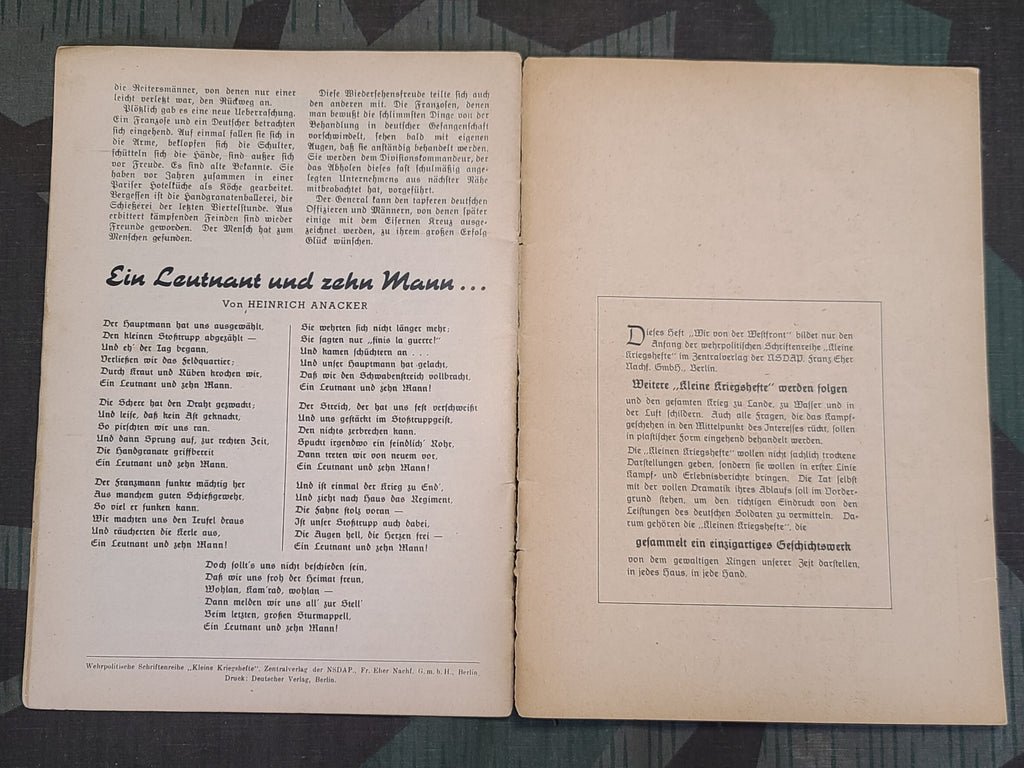 Wir von der Westfront Kleine Kriegshefte Nr. 1 — image 10