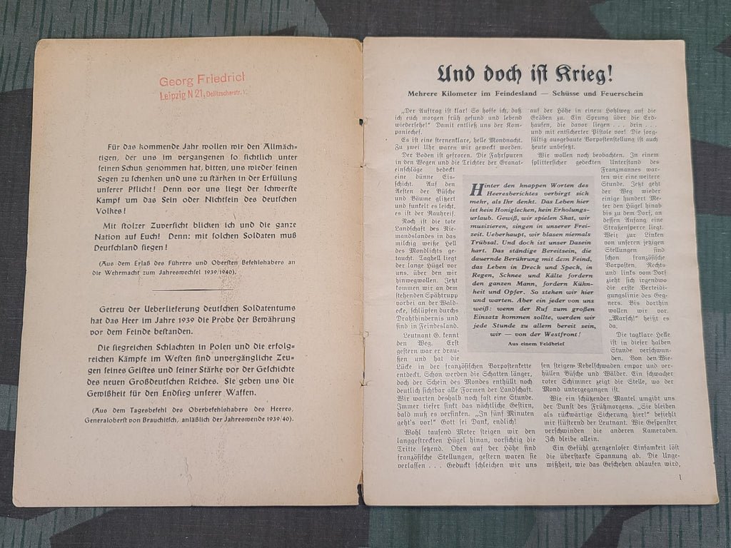 Wir von der Westfront Kleine Kriegshefte Nr. 1 — image 2