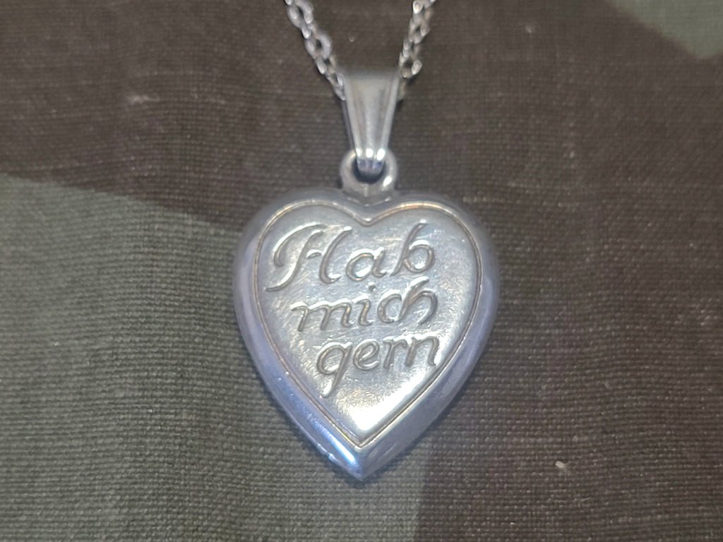 'Hab Mich Gern' Heart Necklace 835 Silver — image 2