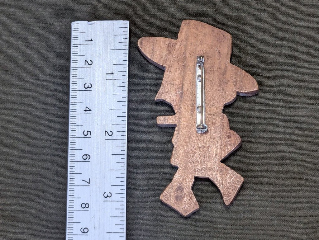 Wood Cowboy Novelty Pin — image 2