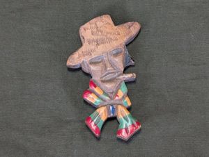 Wood Cowboy Novelty Pin