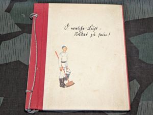 German Soldier's EMPTY Photo Album Hand Painted Cover