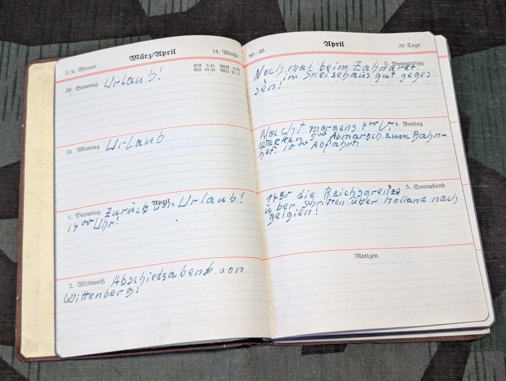 1941 Pocket Calendar Soldier Stationed in Belgium — image 11