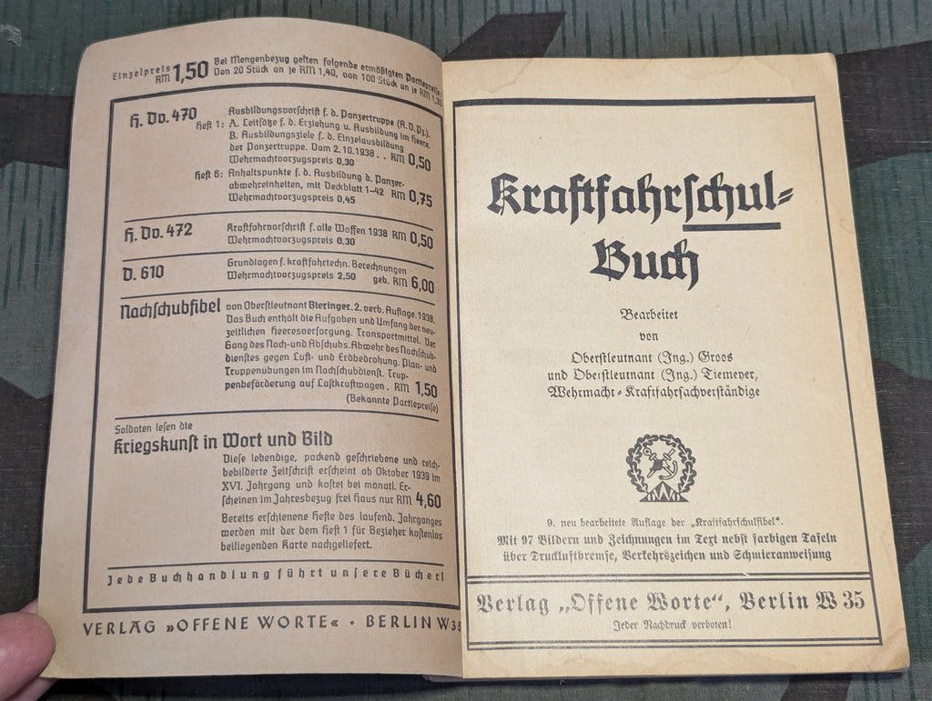 Wehrmacht Driving School Book Kraftfahrschulbuch — image 3