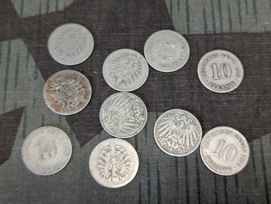 1800's 10 Deutsches Reich Pfennig (Lot of 10) — image 3