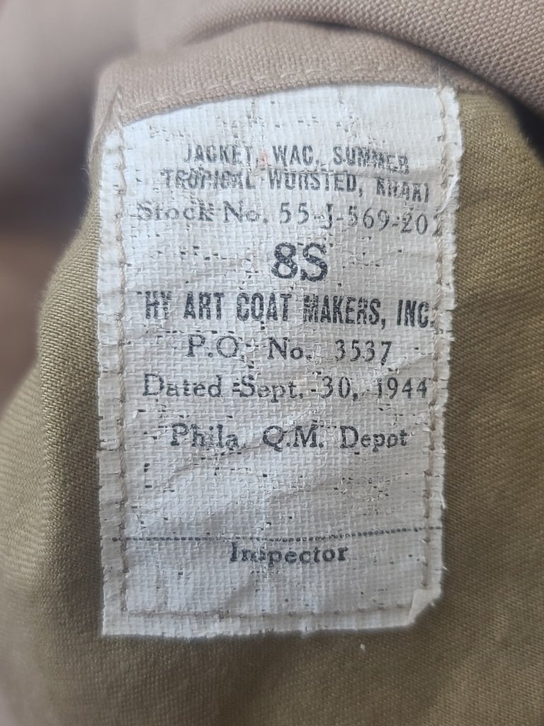 Khaki WAC Uniform: Jacket & Skirt & Medals(B-36' W-24' H-34') — image 2