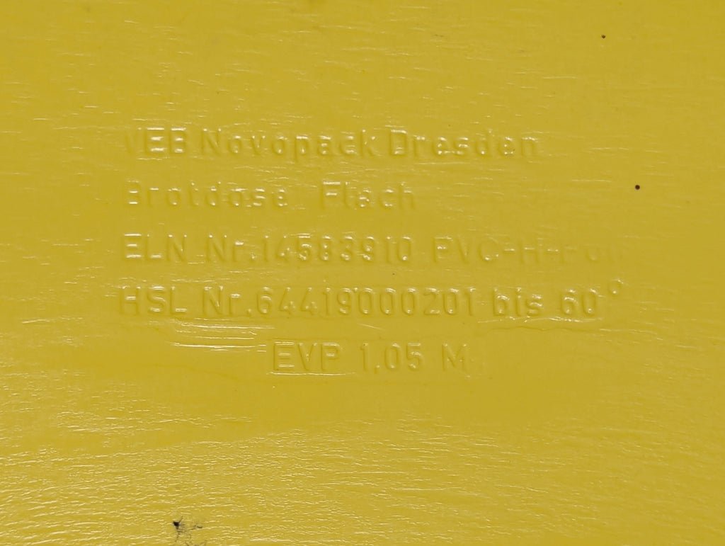 East German Yellow Bread Container Flach Thin — image 3