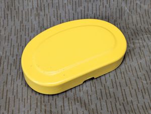 East German Yellow Bread Container Flach Thin