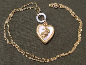 Marine Corps Sweetheart Locket Necklace Mother of Pearl