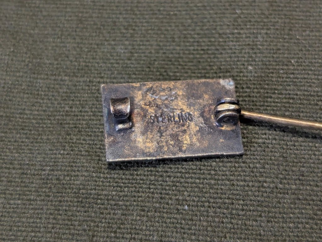 Enamel Gold Star Flag Pin Sterling KIA — image 4