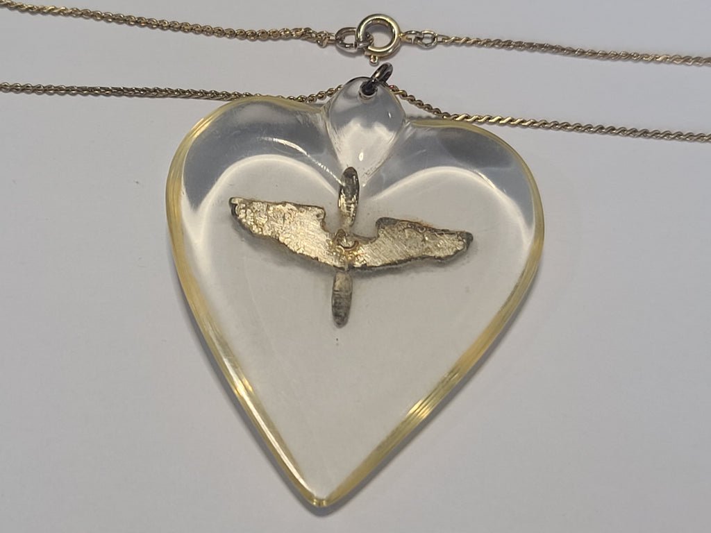 Army Air Corps Lucite Heart Necklace — image 8