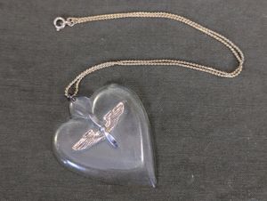 Army Air Corps Lucite Heart Necklace