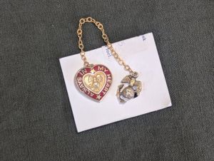 Always in my Heart USMC Sweetheart Chain Pin Sterling NOS