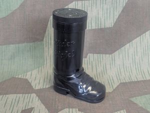 Reproduction Puder Steifel Bakelite Boot Powder Container