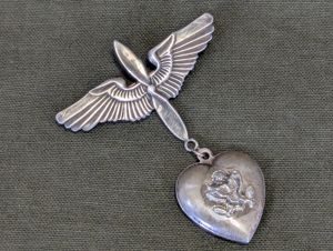 Army Air Corps Puffy Heart Sweetheart Pin Sterling