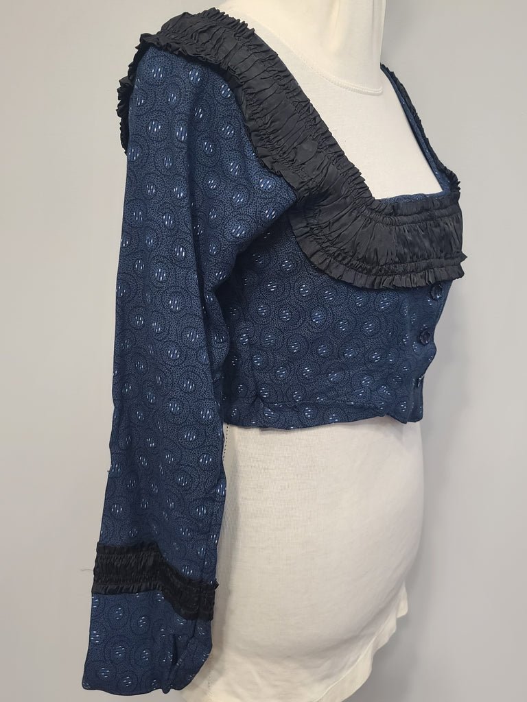 Dark Blue German Traditional Dirndl Blouse(B-37' W-31) — image 4