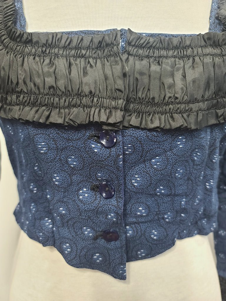 Dark Blue German Traditional Dirndl Blouse(B-37' W-31) — image 5