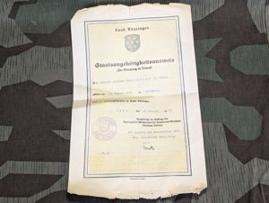 Certificate of Citizenship Thuringia