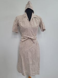 ANC Seersucker Hospital Dress and Hat(B-36' W-26.5' H-36')