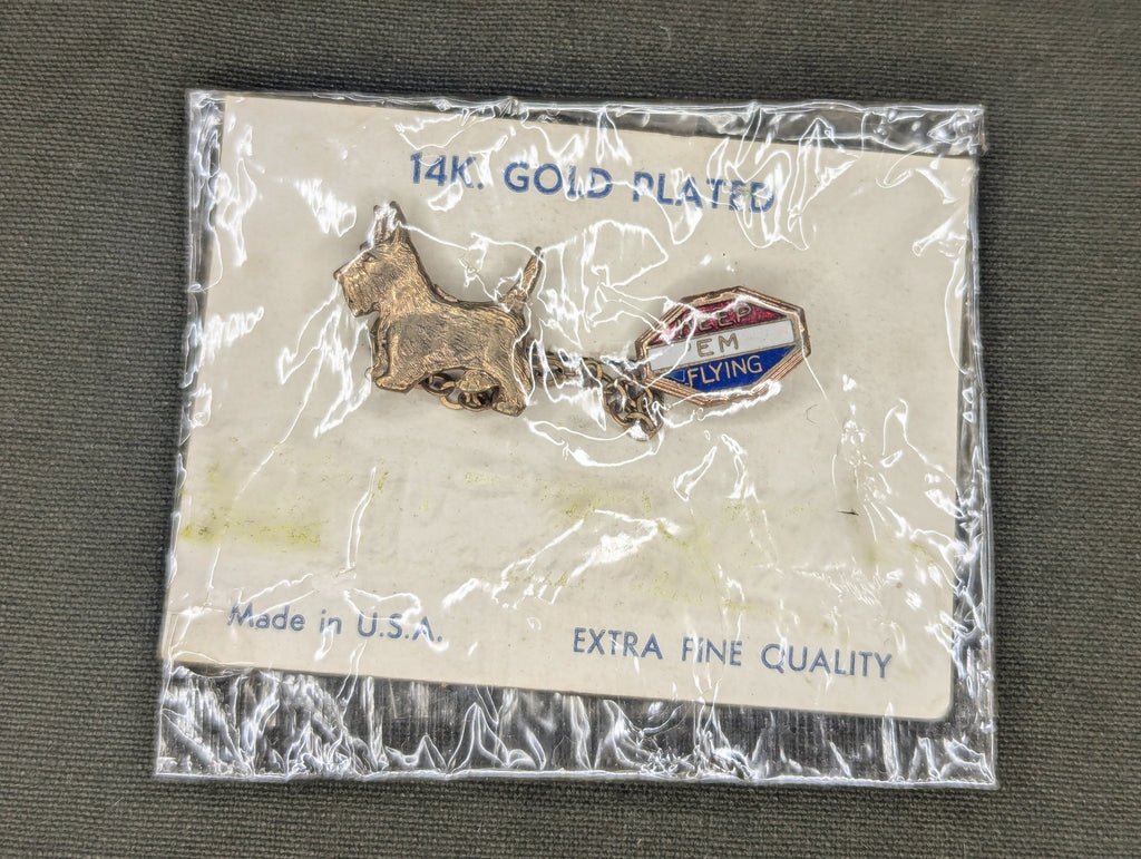 Keep Em Flying Scottie Dog Chain Pin on Card — image 2