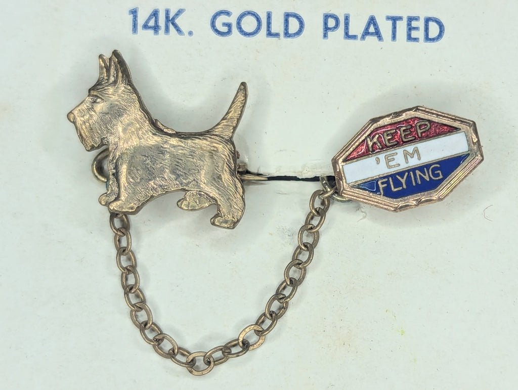 Keep Em Flying Scottie Dog Chain Pin on Card — image 5