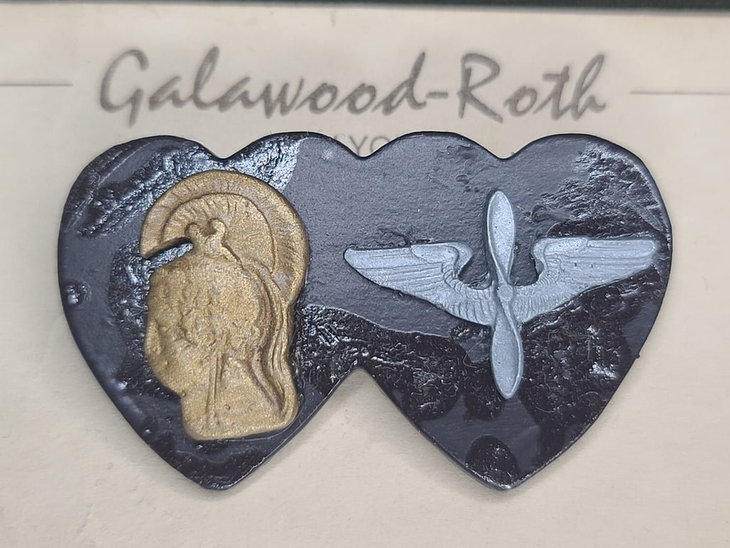 WAC Army Air Corps Heart Pin on Card — image 2