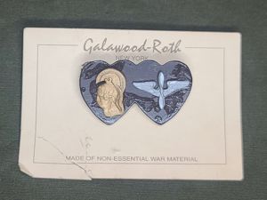 WAC Army Air Corps Heart Pin on Card