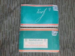 2 East German VEB Jasmatzi Turf Paper Cigarette Boxes