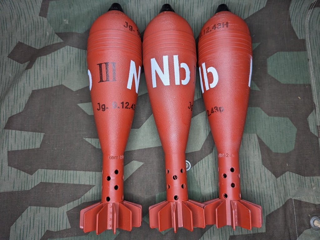 Set of 3 Nebel Wgr.34 8cm Mortar Rounds Painted - 3.0 - PLA/Resin - 0.2 - 10% Cubic — image 2