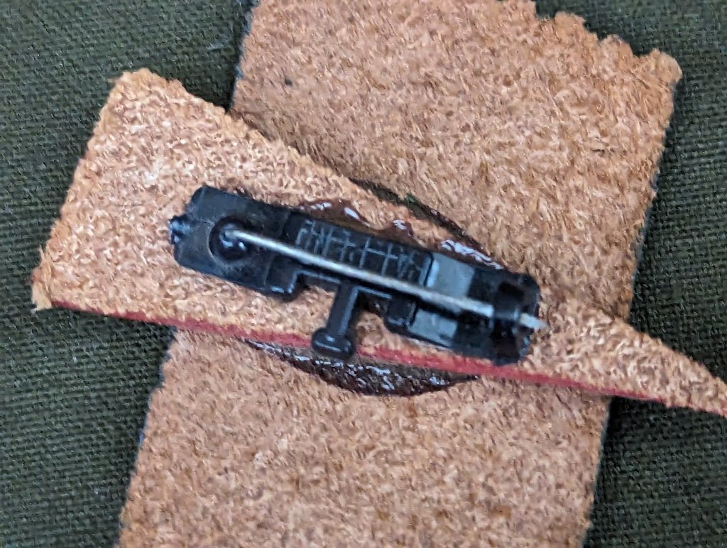 My Man is in the Army No Trespassing Leather Sign Pin — image 3