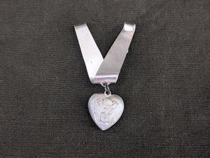 V for Victory Puffy Heart Army Sweetheart Pin Sterling