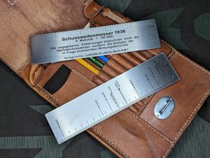 German Map Case Ruler Schussweitenmesser 1938