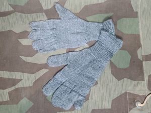 Gray Wool Gloves Economy German Reenactment Gloves