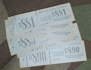 Original Coat Check Stubs (Lot of 10)