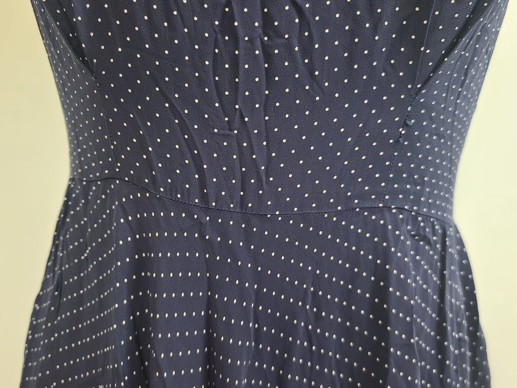 German Blue Dress with White Trim and Detachable Collar(B-36' W-28' H-41') — image 14