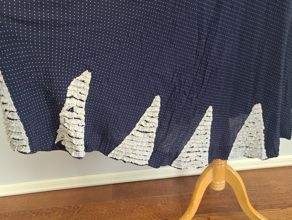 German Blue Dress with White Trim and Detachable Collar(B-36' W-28' H-41') — image 15