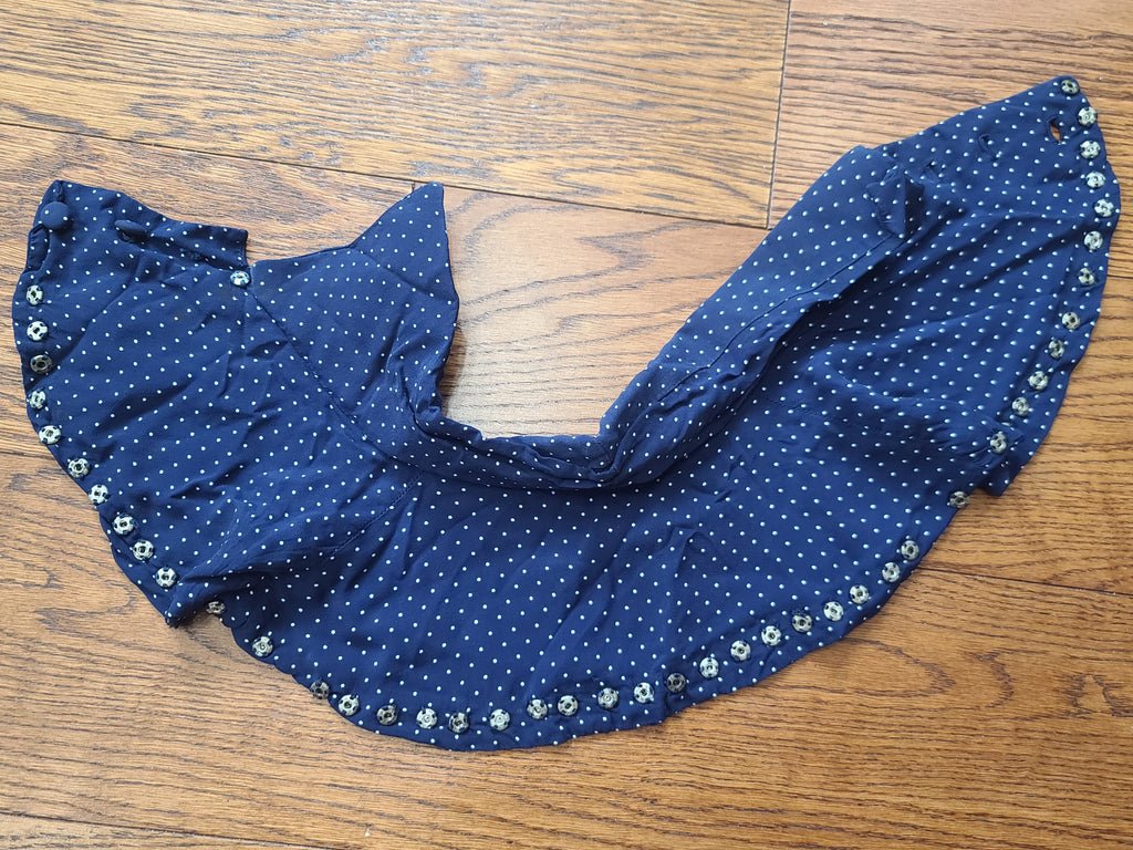 German Blue Dress with White Trim and Detachable Collar(B-36' W-28' H-41') — image 19