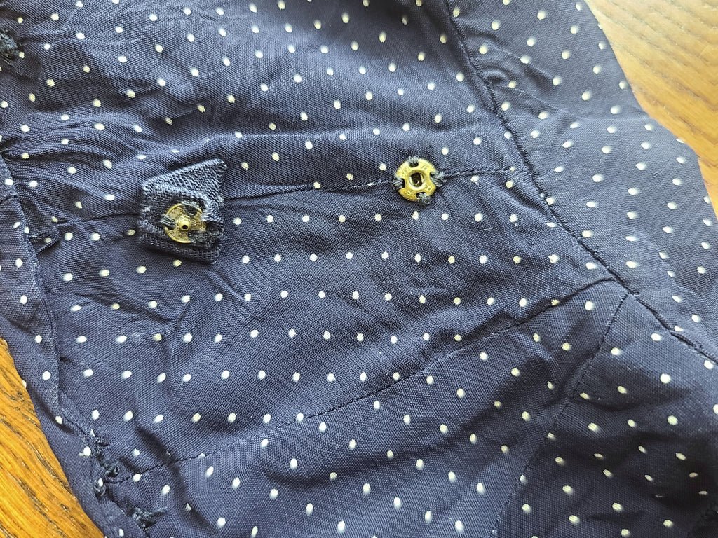 German Blue Dress with White Trim and Detachable Collar(B-36' W-28' H-41') — image 21