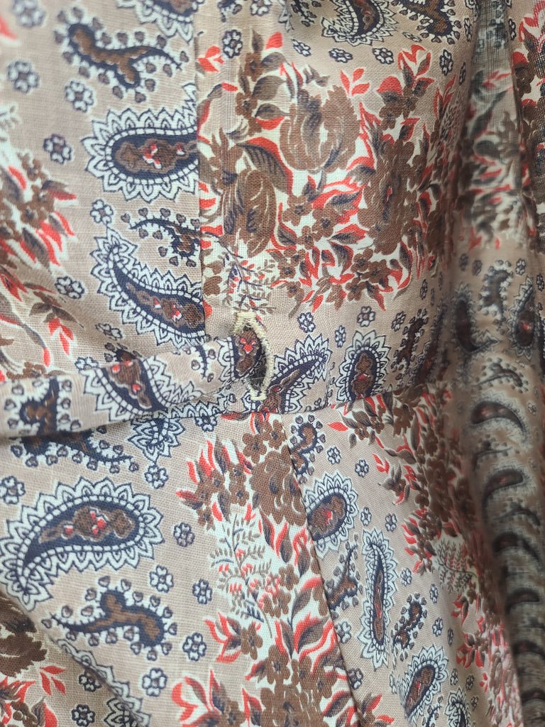 Pink and Brown Paisley Flower Print Wrap Dress(B-44' W-35' H-46') — image 14