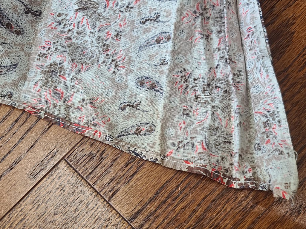 Pink and Brown Paisley Flower Print Wrap Dress(B-44' W-35' H-46') — image 16