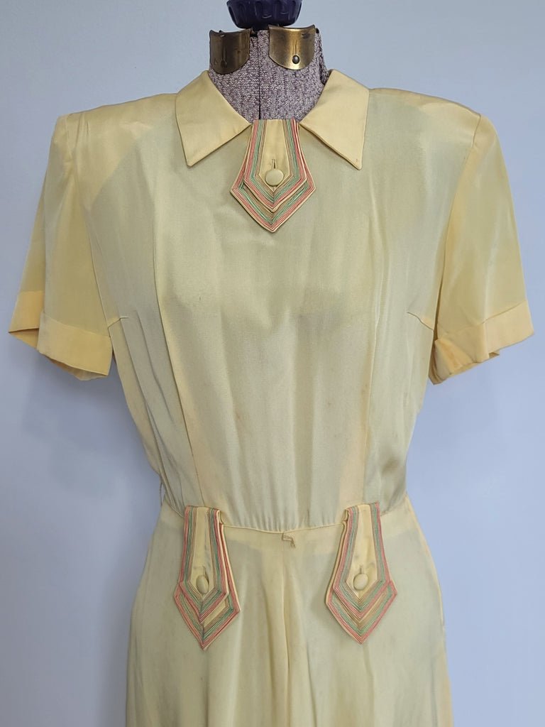 Yellow Dress with Cute Accents AS-IS(B-40' W-26' H-40') — image 2