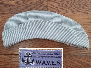 WAVES Seersucker Garrison Cap (Size 20)