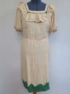 German Prewar Silk Dress Handmade(B-46' W-39.5' H-46')