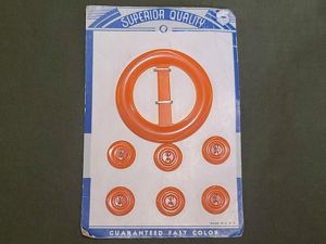 Orange Buttons and Belt Buckle Set