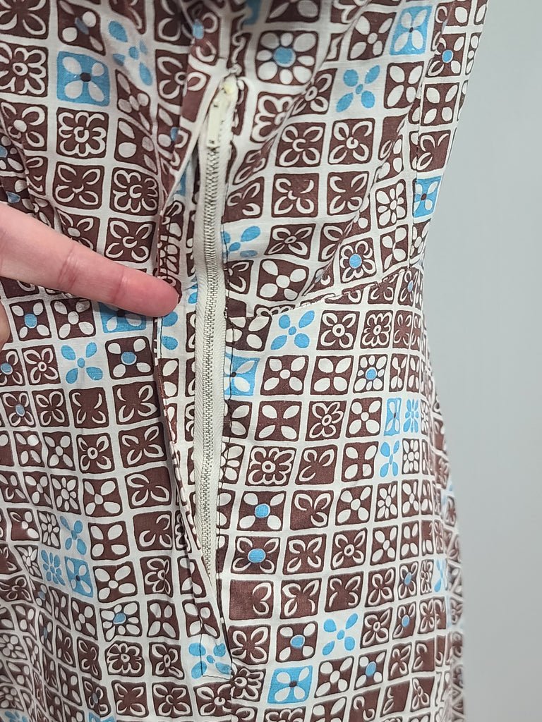 Blue and Brown Print Dress(B-34' W-24.5' H-37') — image 11