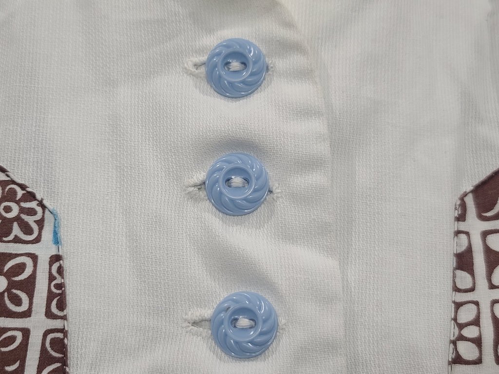 Blue and Brown Print Dress(B-34' W-24.5' H-37') — image 6