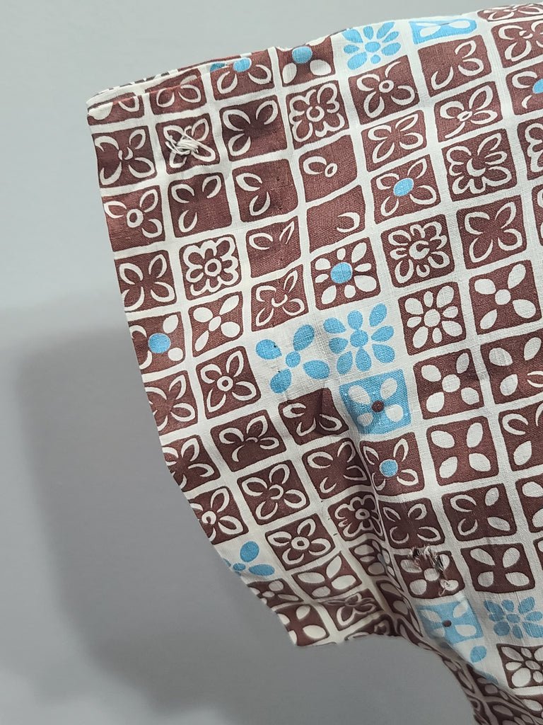 Blue and Brown Print Dress(B-34' W-24.5' H-37') — image 8