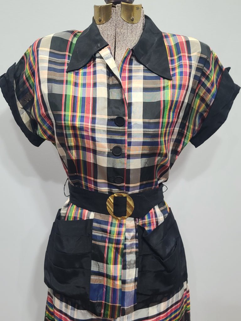 Colorful Plaid Skirt Suit(B-35' W-25' H-35') — image 5