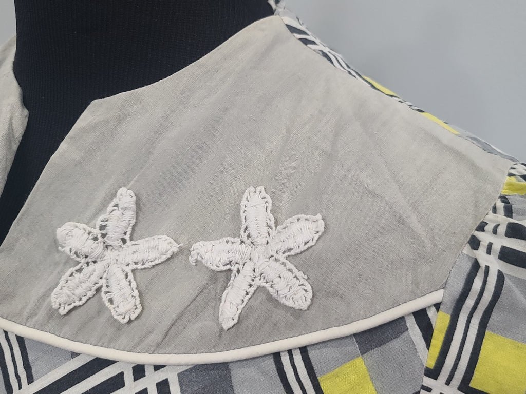 Gray and Yellow Plaid Dress(B-38' W-29' H-34') — image 7