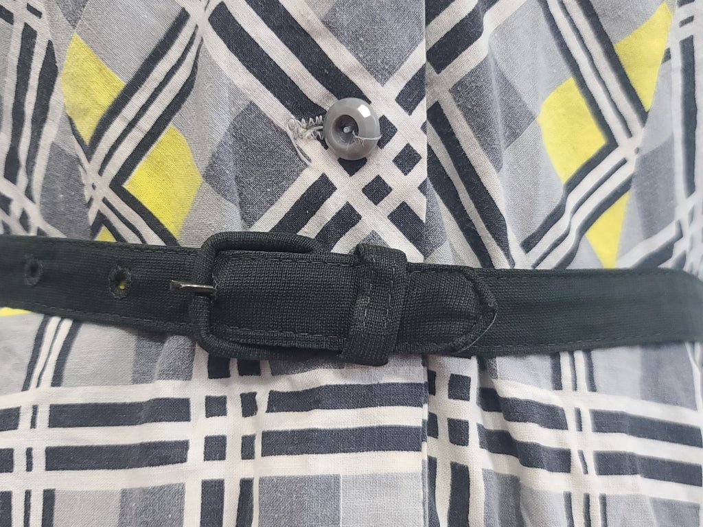 Gray and Yellow Plaid Dress(B-38' W-29' H-34') — image 8